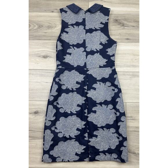 Anthropologie‎ Let Me Be Rain Garden Sheath Beaded Appliqué Dress Size 4 - Picture 6 of 7